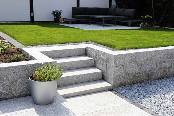 Hawkswood Garden Rooms retaining walls